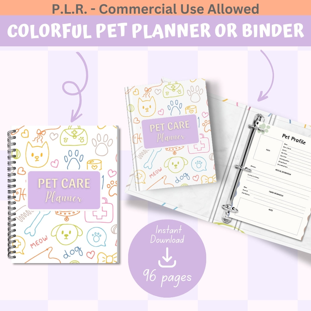 PLR Colorful Pet Planner