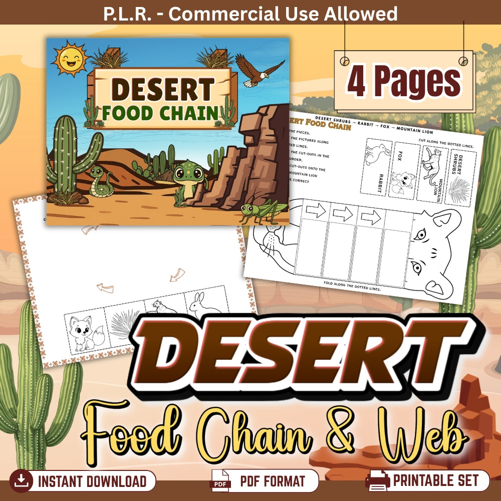 PLR Printable Desert Food Web and Food Chain
