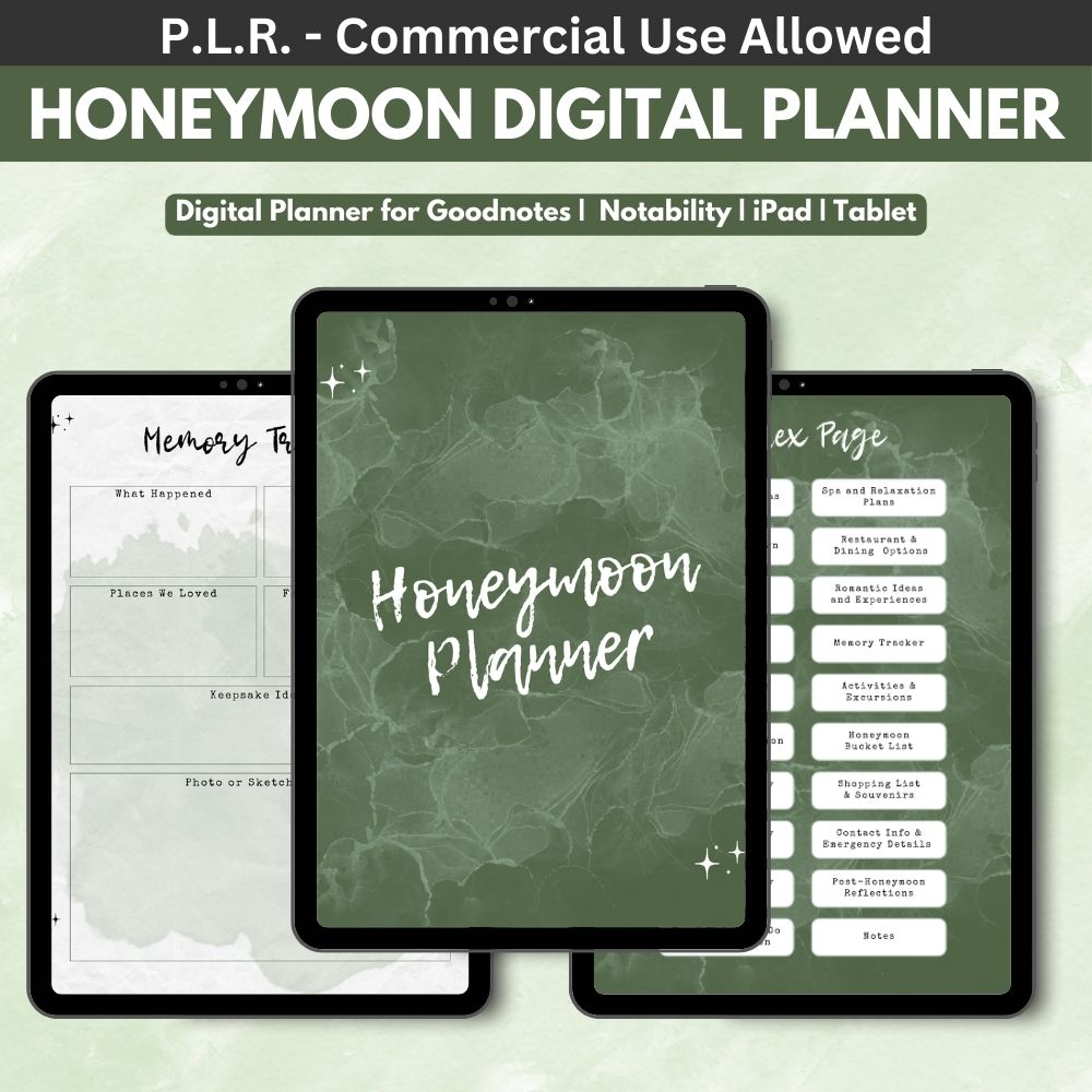 PLR Digital Honeymoon Planner