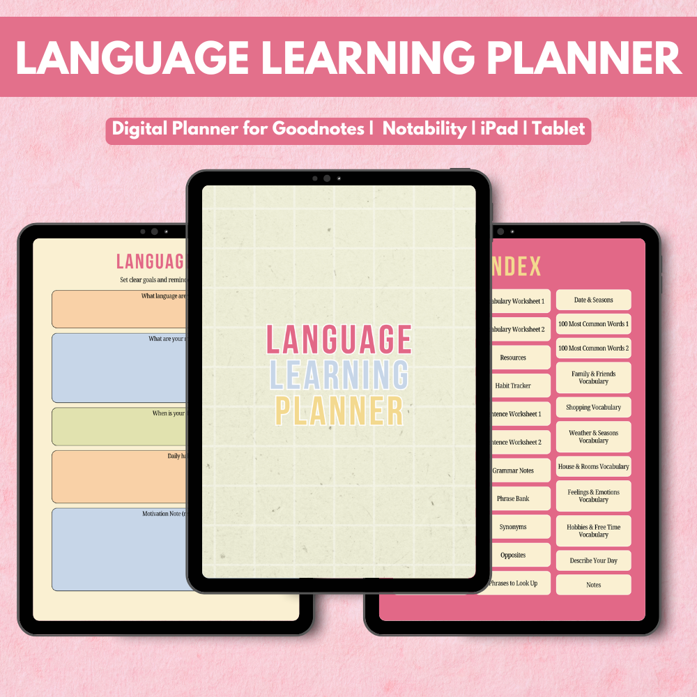 PLR Digital Language Learning Planner
