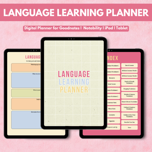 PLR Digital Language Learning Planner