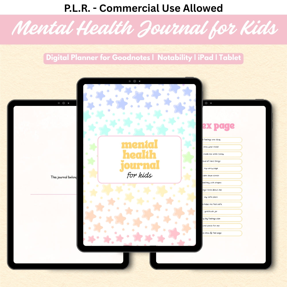 PLR Digital Mental Health Journal for Kids