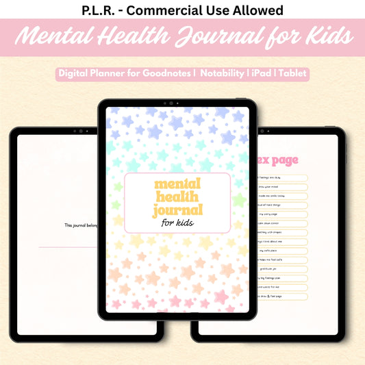 PLR Digital Mental Health Journal for Kids