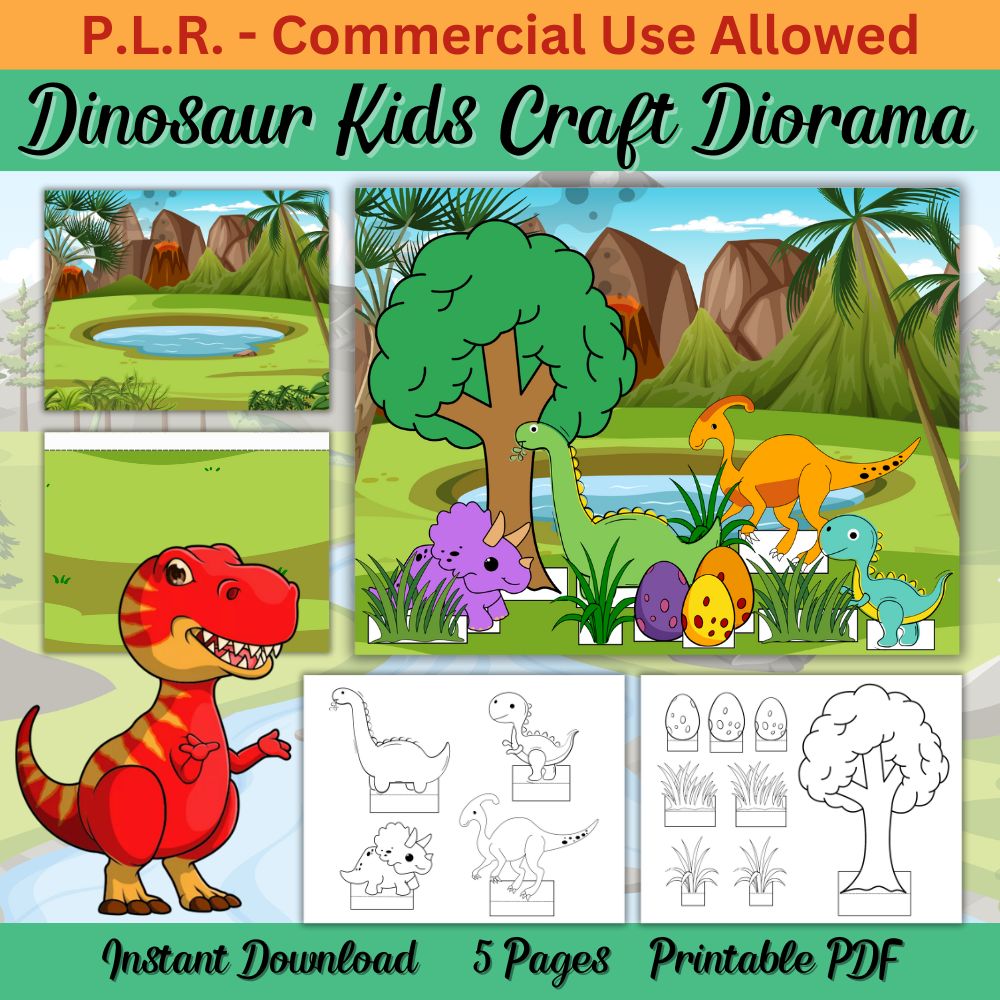 PLR Dinosaur Kids Craft Diorama