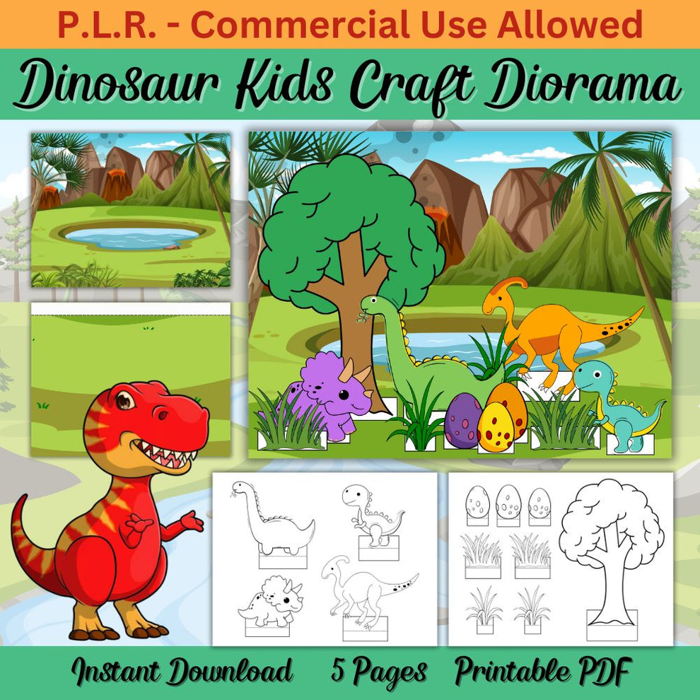 PLR Dinosaur Kids Craft Diorama – plr-printables-store