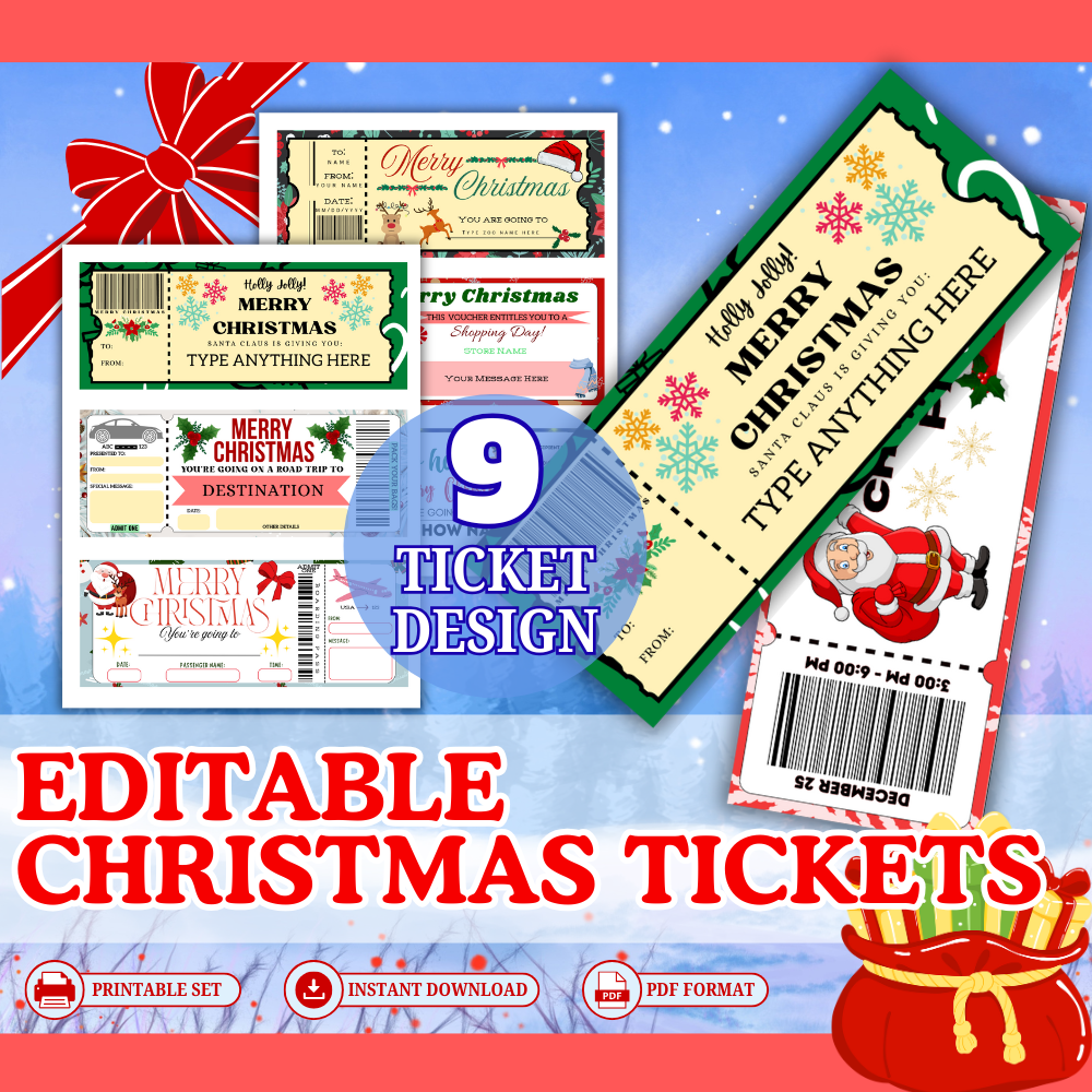 PLR Editable Christmas Tickets
