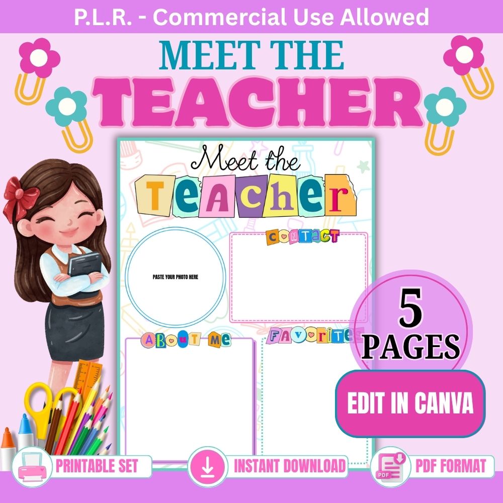PLR Editable Meet the Teacher Templates