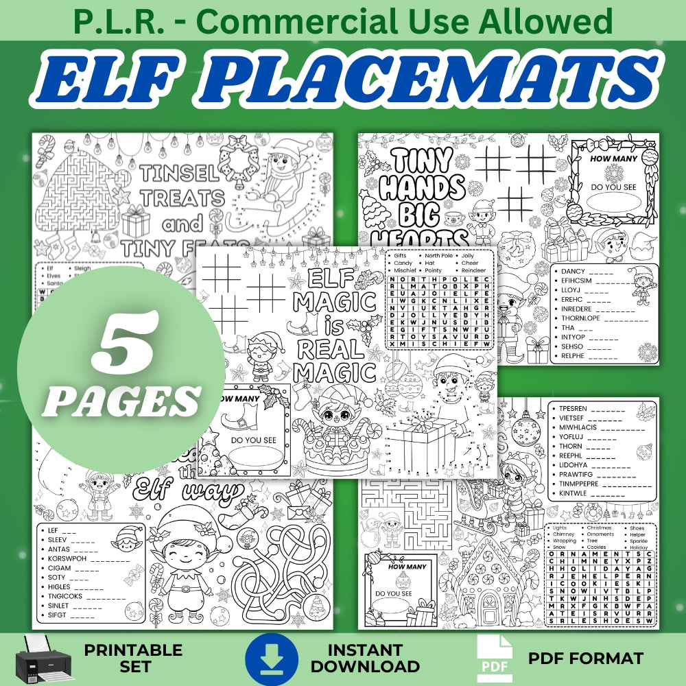 PLR Elf Placemats