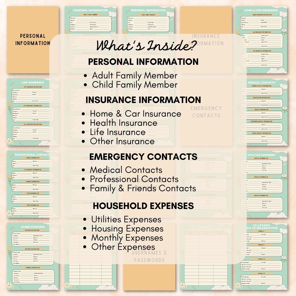 PLR Green/Orange Emergency Planner