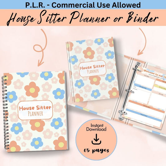 PLR Flower Design House Sitter Planner