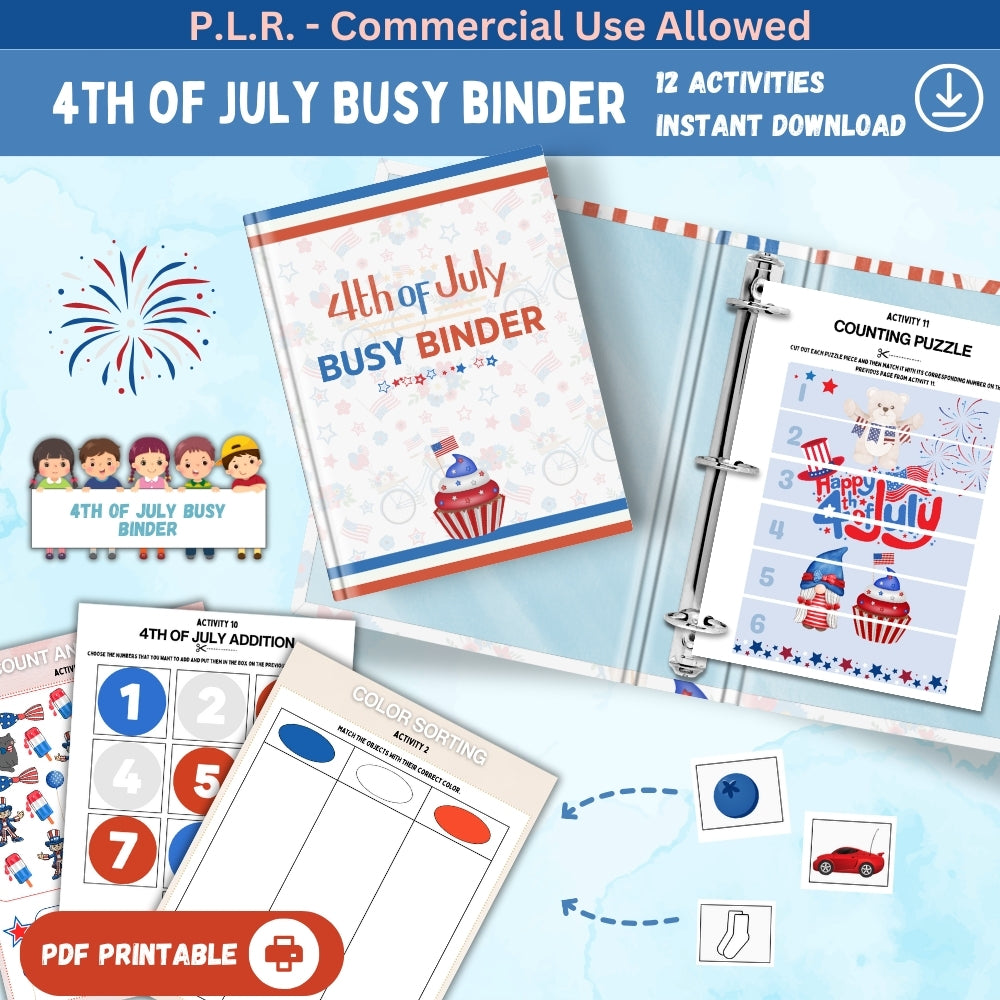 PLR 4th of July Busy Binder