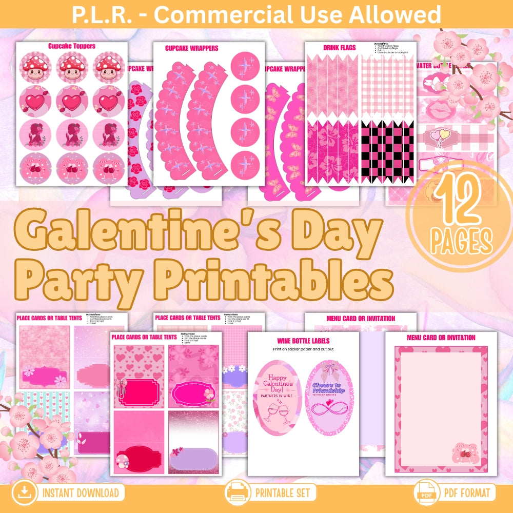 PLR Galentine's Day Party Printables