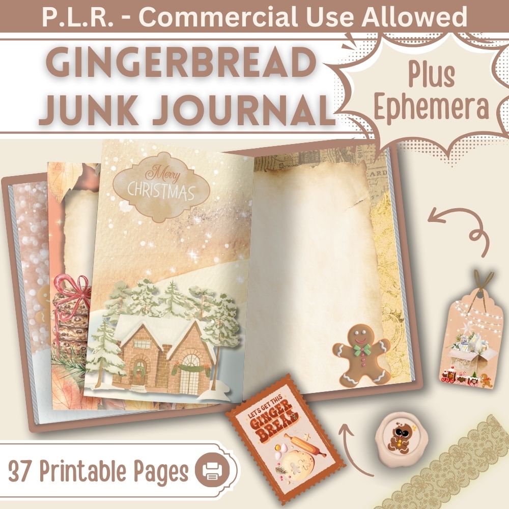 PLR Gingerbread Junk Journal