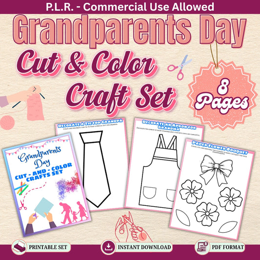 PLR Printable Grandparents Day Cut and Color Set