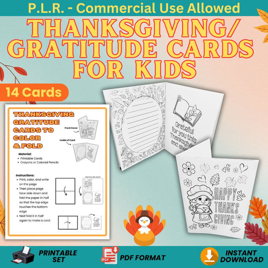 PLR Thanksgiving Gratitude Cards