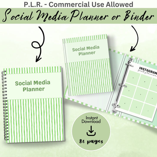 PLR Green Social Media Planner