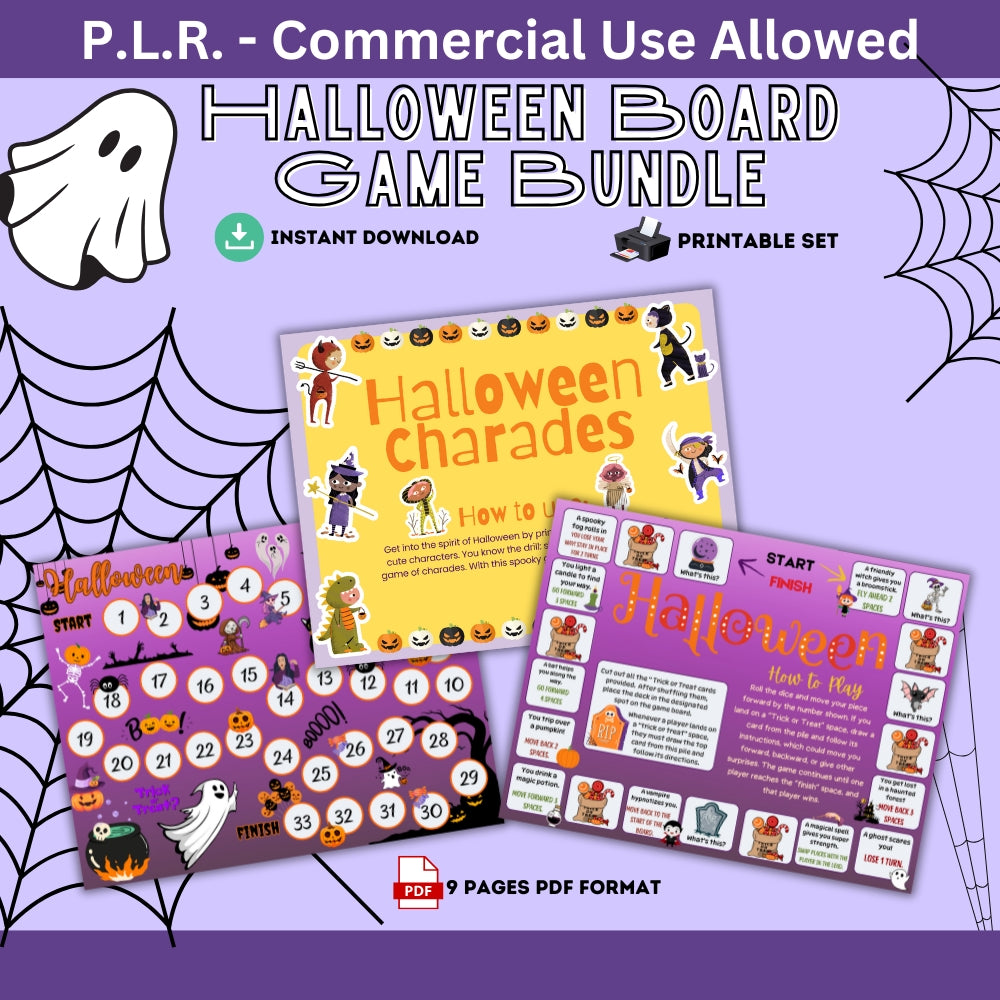 PLR Halloween Board Game Bundle