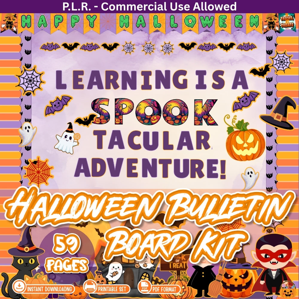 PLR Printable Halloween Bulletin Board Kit