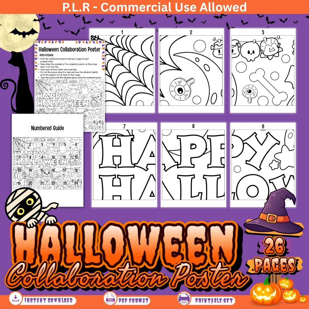 PLR Printable Halloween Collaborative Poster