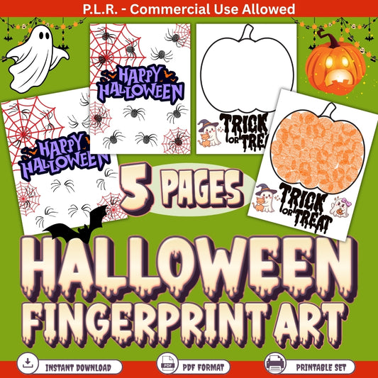 PLR Printable Halloween Fingerprint Art