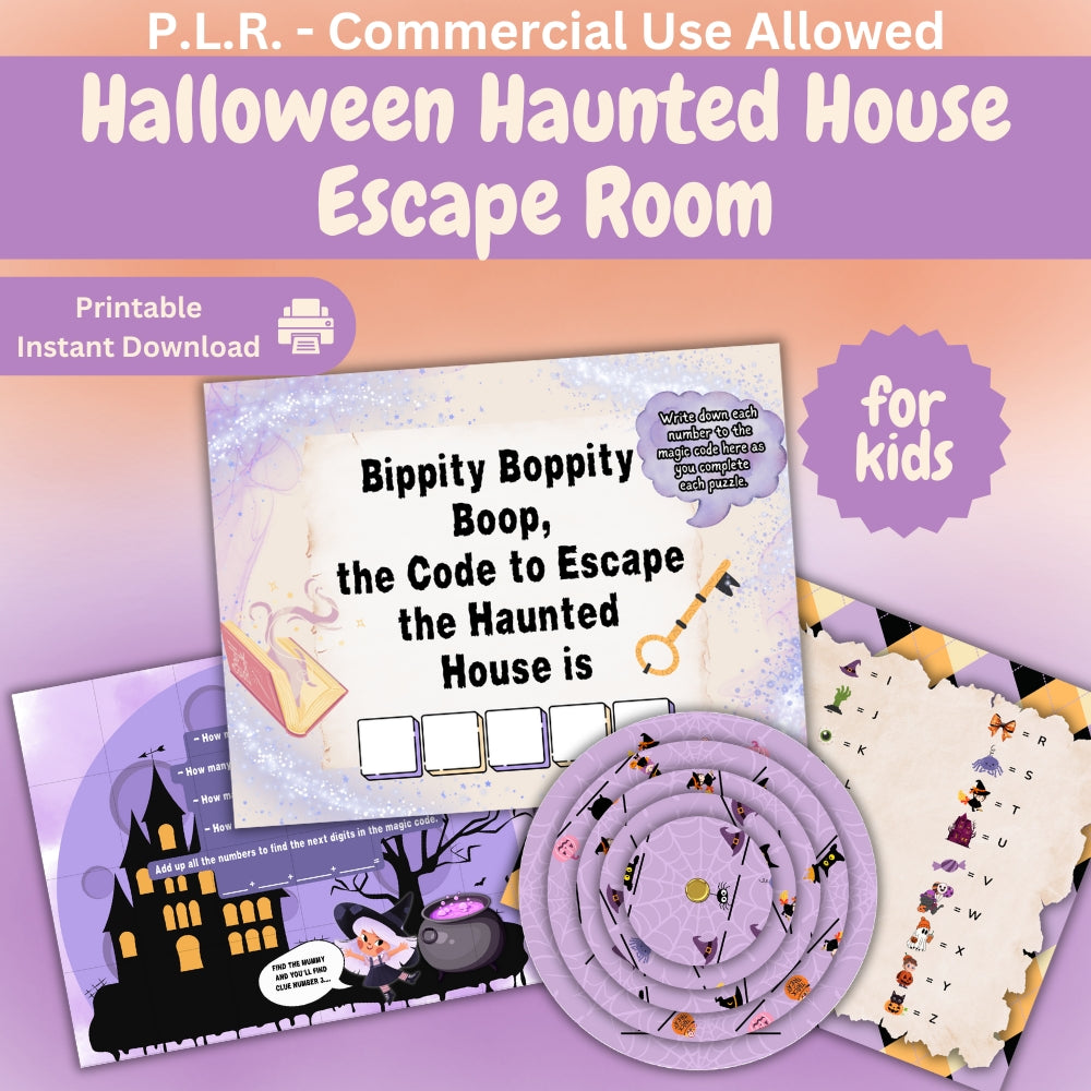 PLR Halloween Haunted House Escape Room for Kids