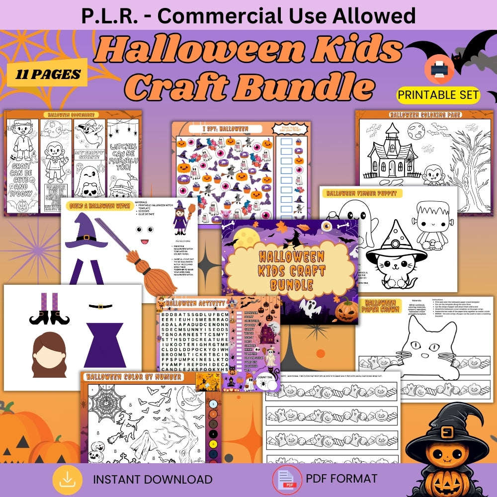 PLR Halloween Kid Craft Bundle