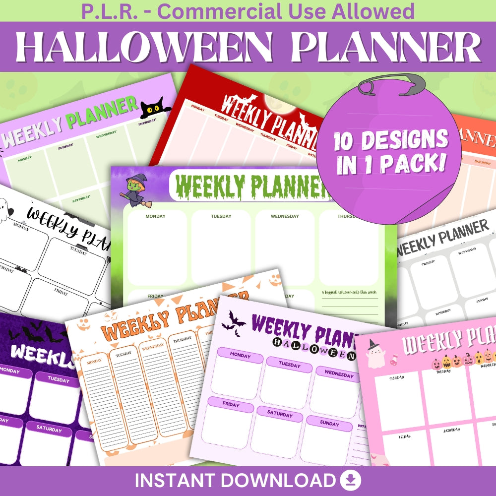 PLR Halloween Planner Pages Pack