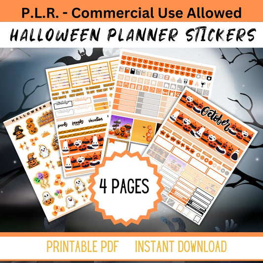 PLR Halloween Planner Stickers