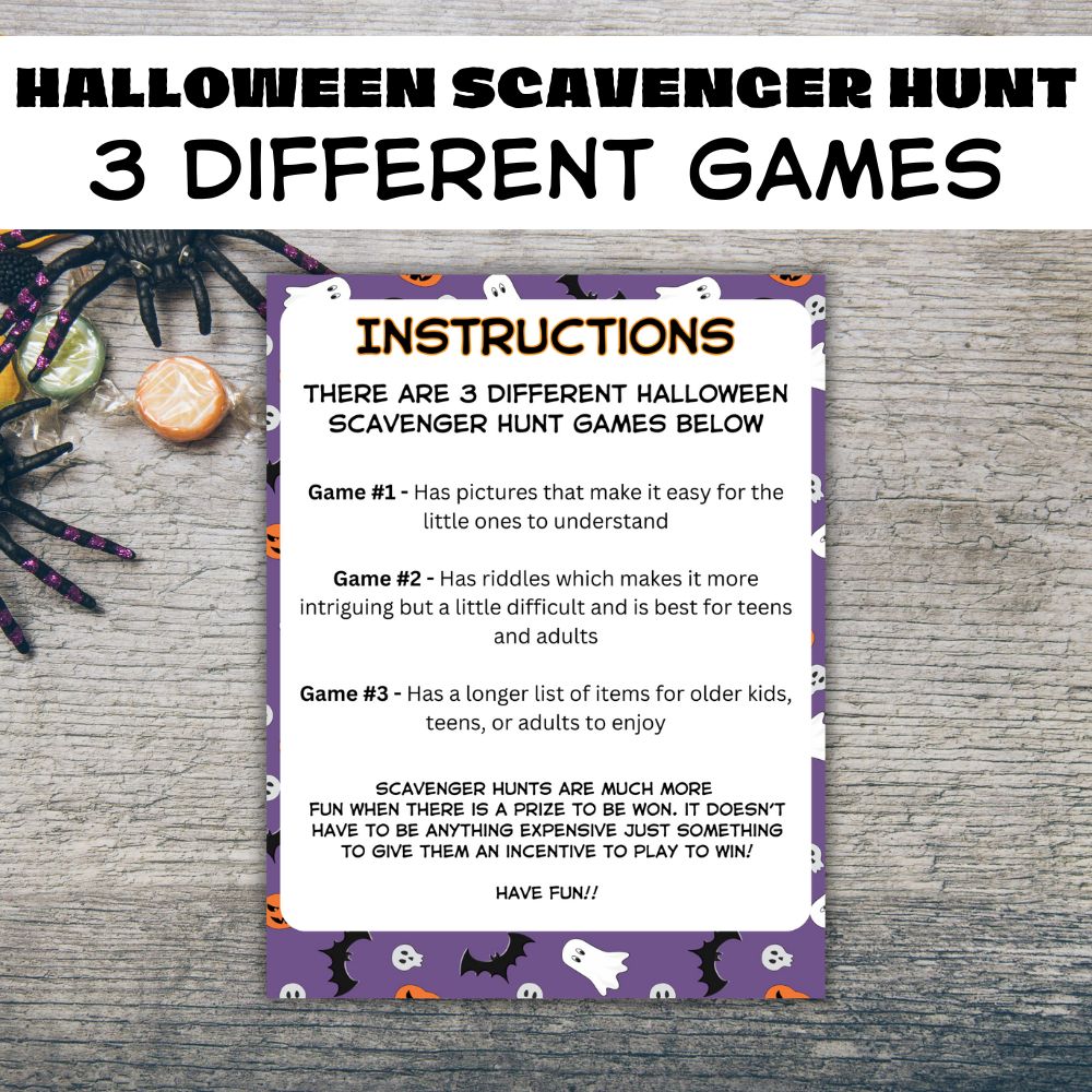 PLR Halloween Scavenger Hunt & Gift Tags