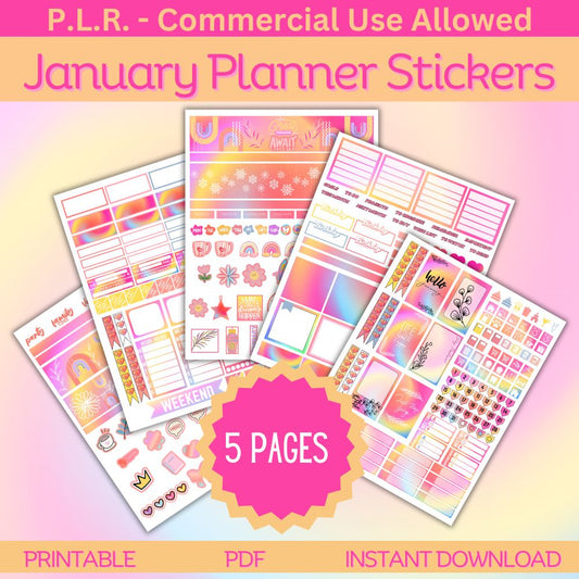 PLR January Planner Stickers