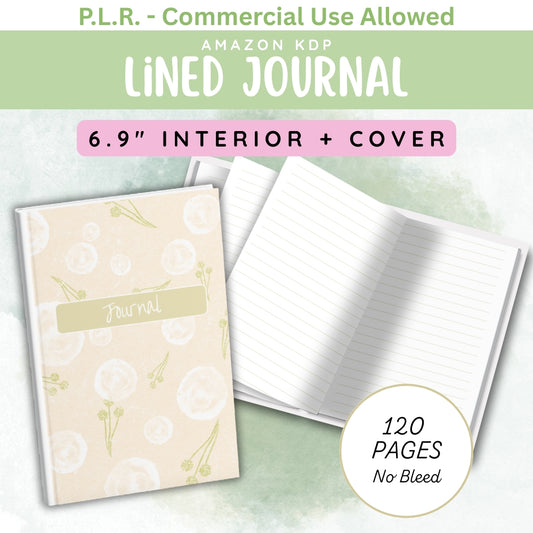 PLR KDP Lined Journal Template 6"x9"