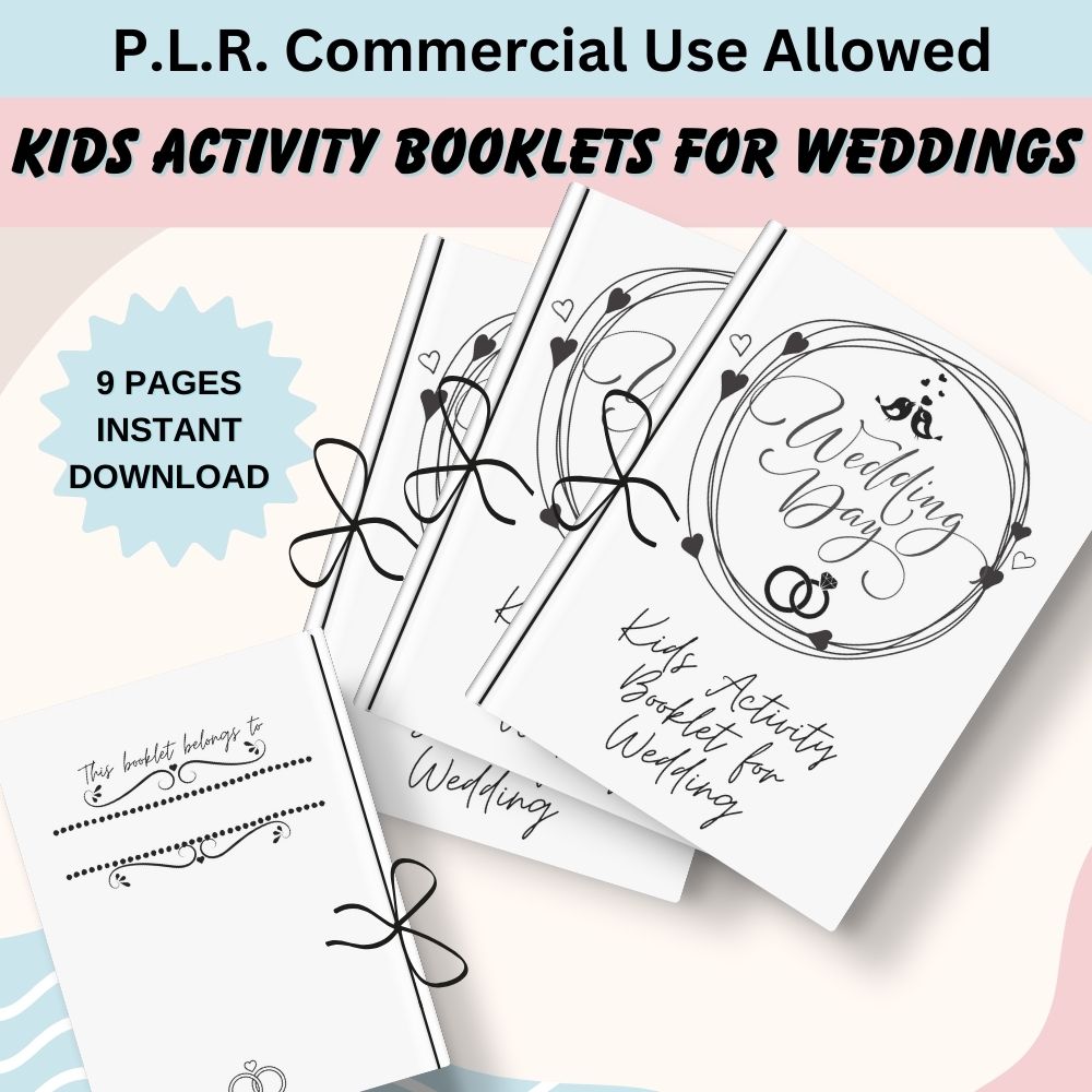 PLR Kids Activity Booklets for Weddings