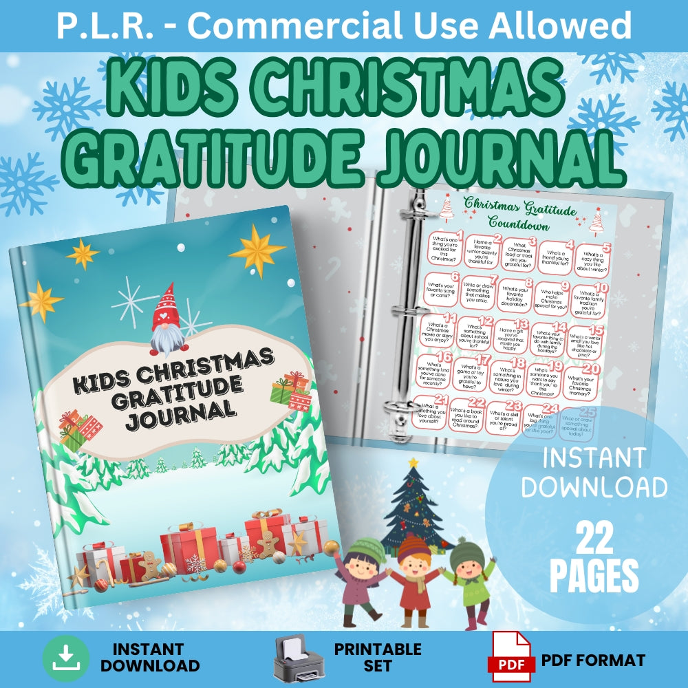 PLR Kids Christmas Gratitude Journal