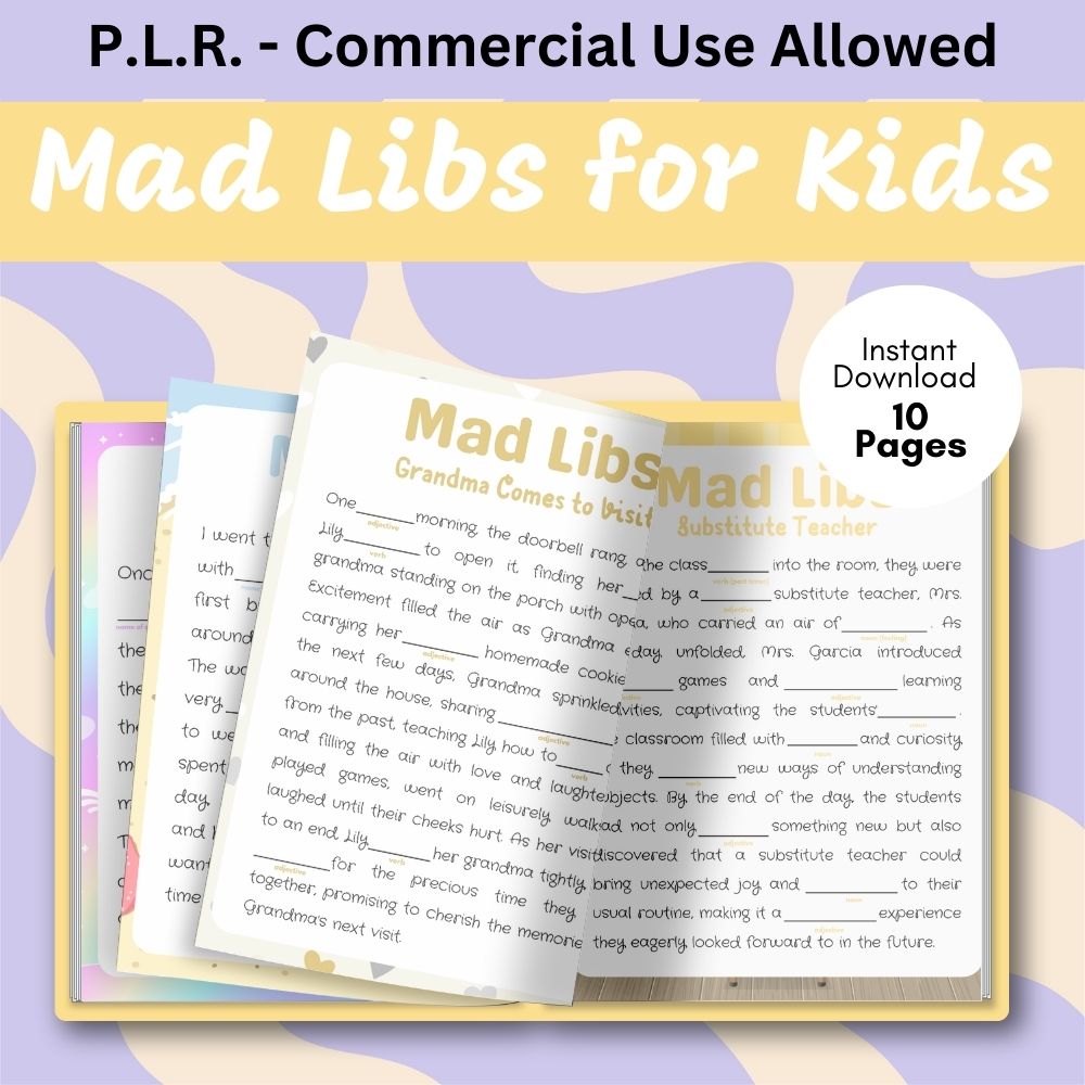 PLR Mad Libs for Kids