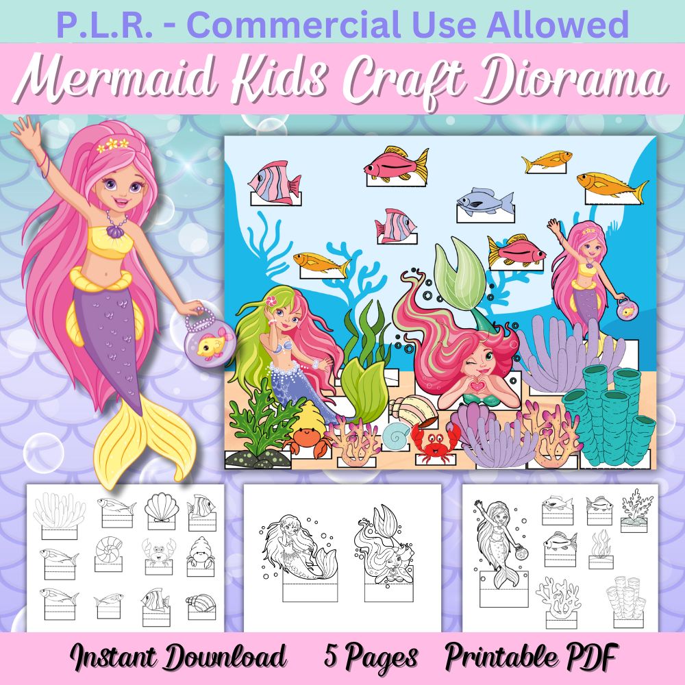 PLR Mermaid Kids Craft Diorama
