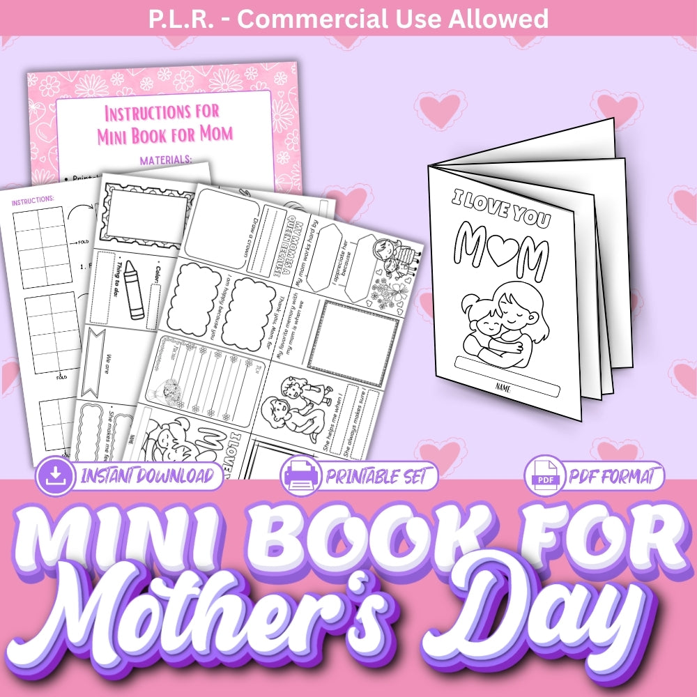 PLR Printable Mini Book for Mother's day