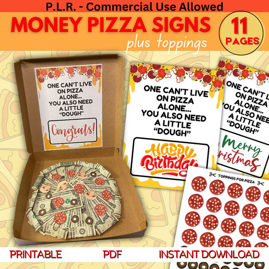 PLR Money Pizza Signs