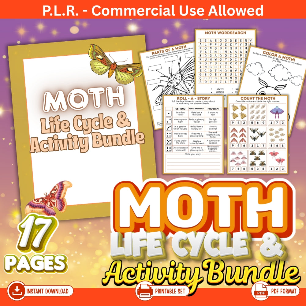 PLR Moth Life Cycle and Activity Bundle