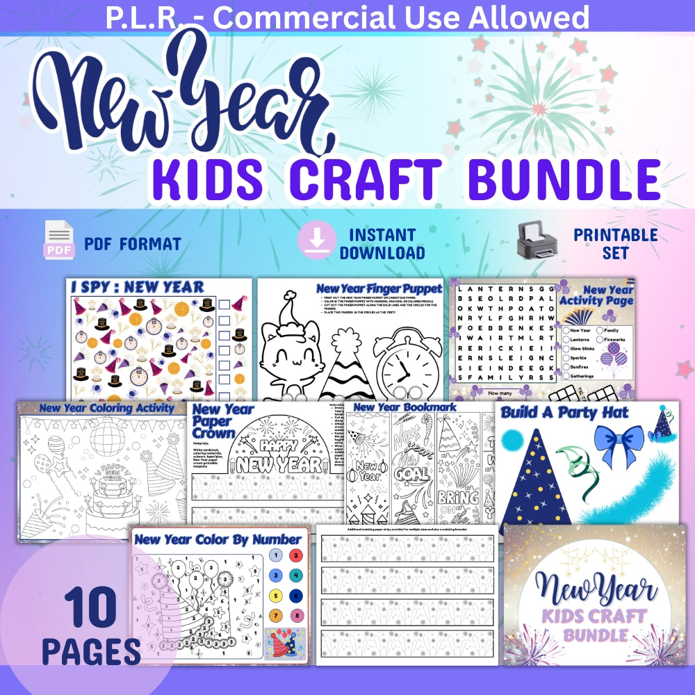 PLR New Year Kid Craft Bundle