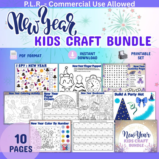 PLR New Year Kid Craft Bundle