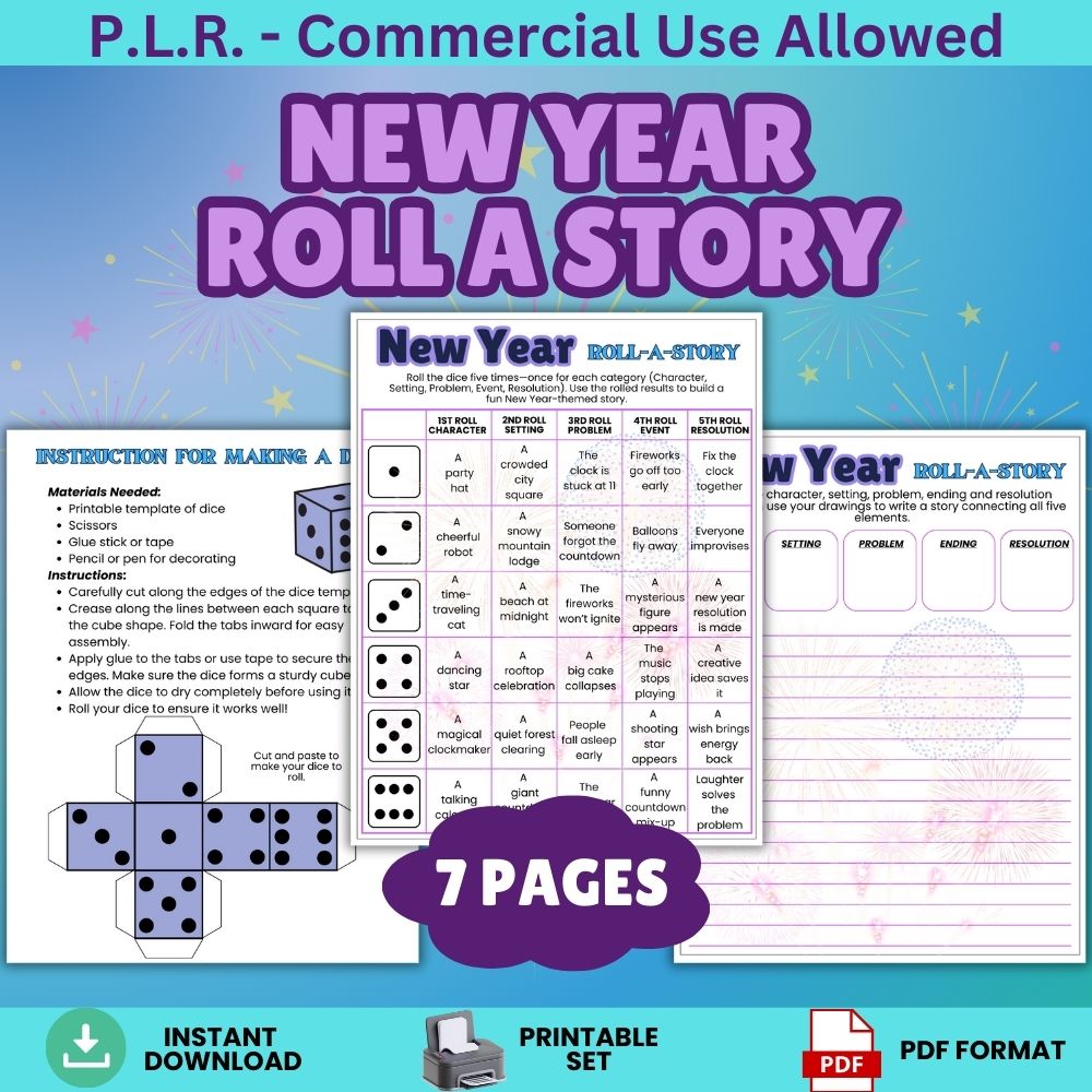 PLR New Year Roll a Story