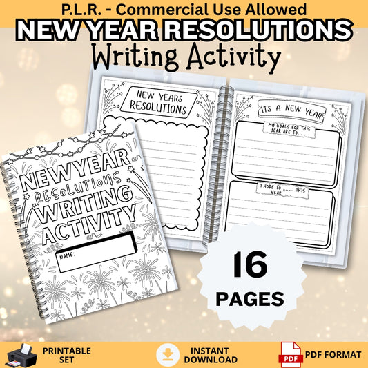 PLR New Year Resolutions Writing Activity