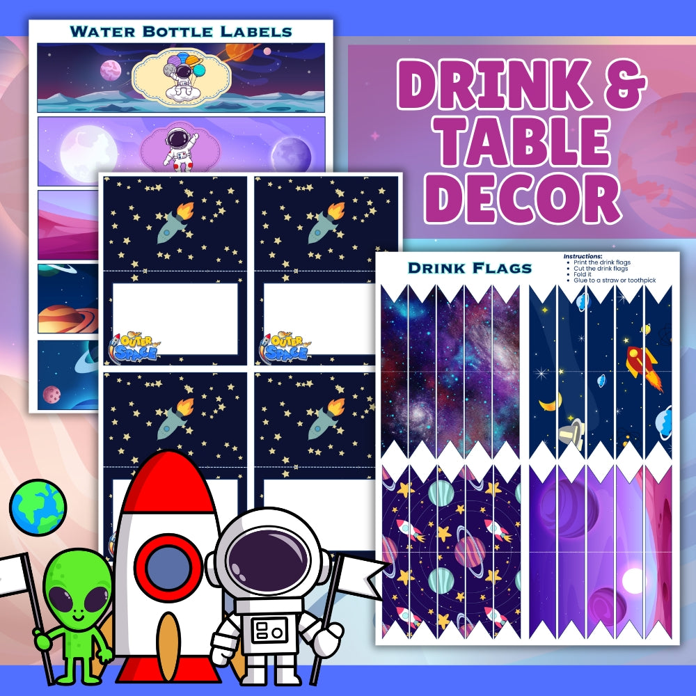 PLR Printable Outer Space Birthday Party Bundle