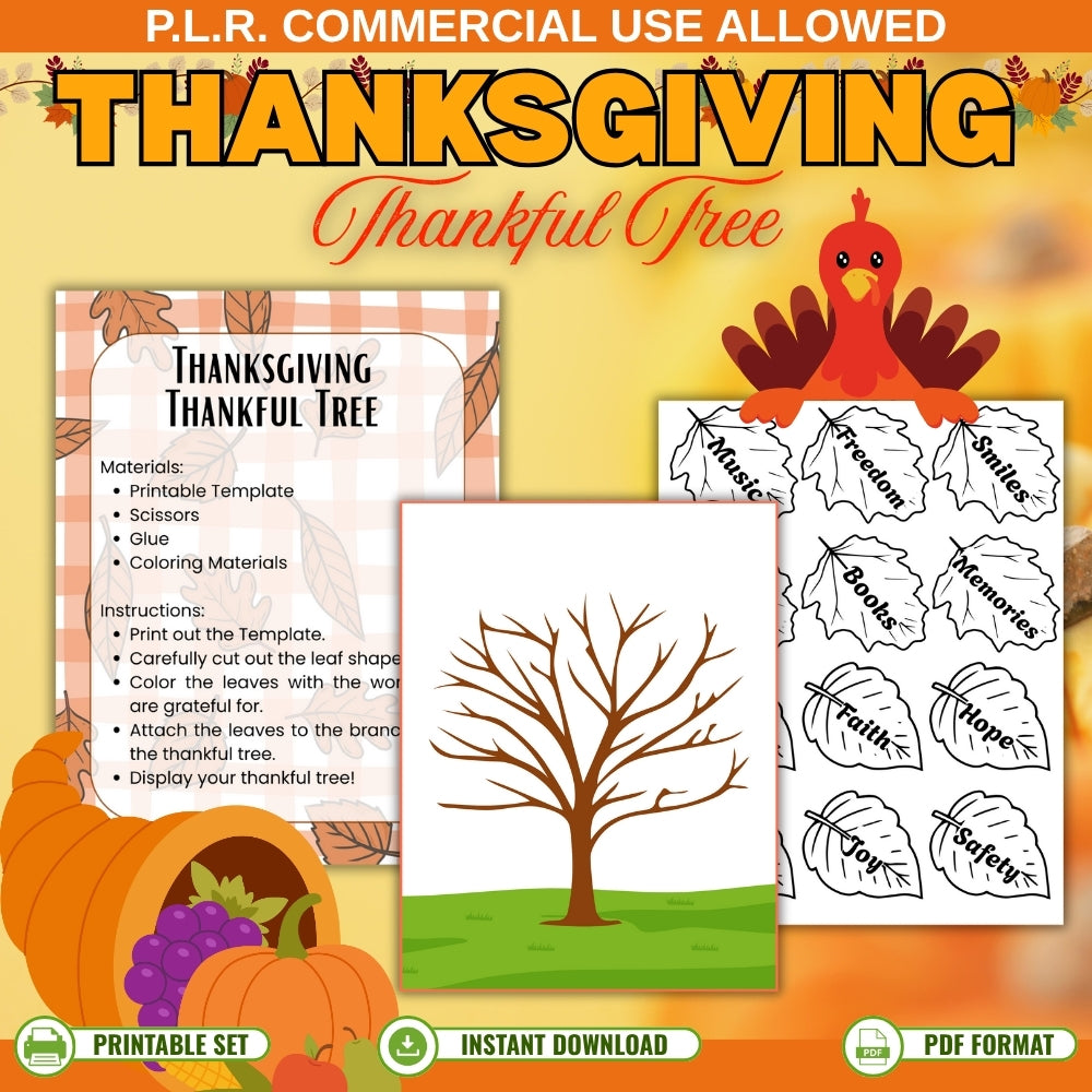 PLR Thanksgiving Thankful Tree