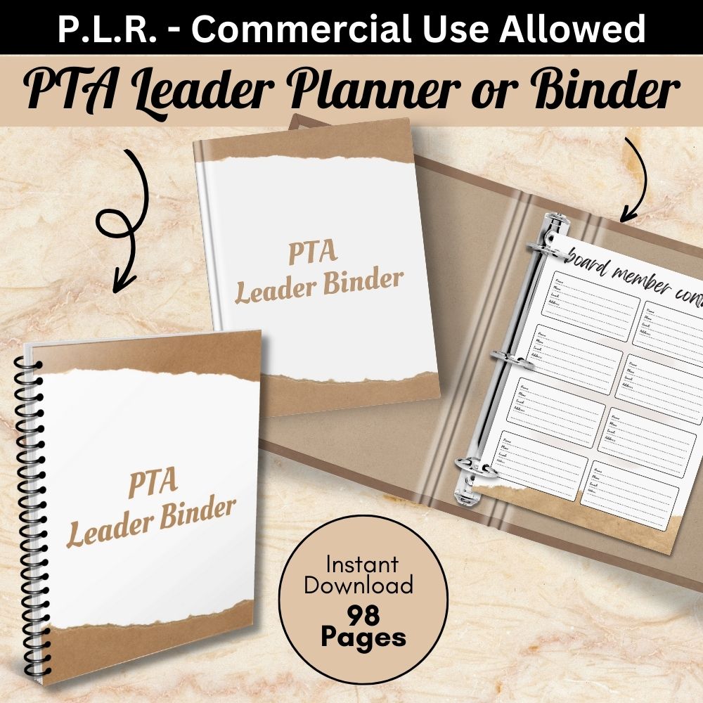PLR PTA Leader Planner in Brown and White
