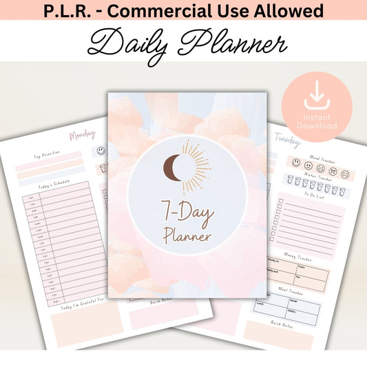 PLR Peach 7 Day Planner Pack