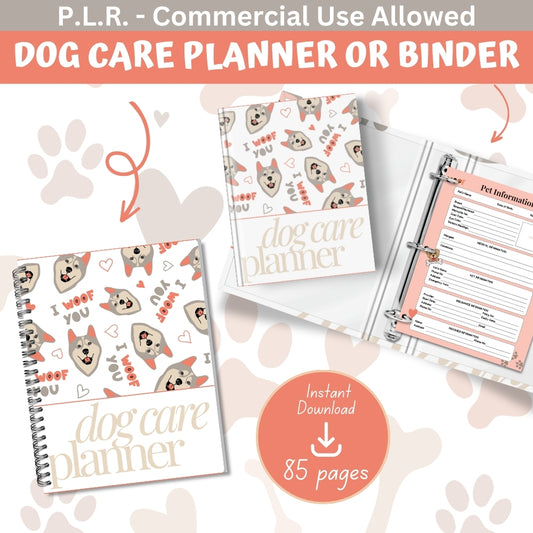 PLR Pink Dog Care Planner