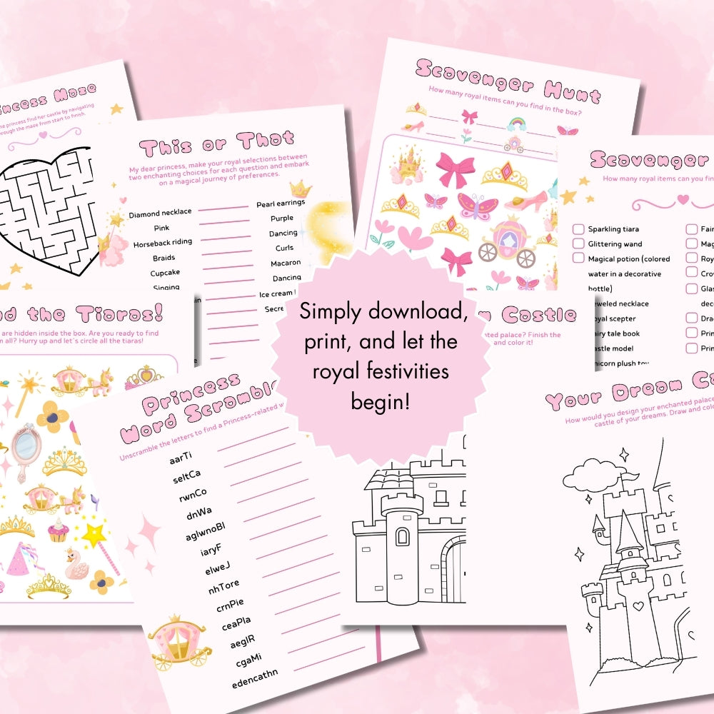 PLR Princess Birthday Party Game Bundle