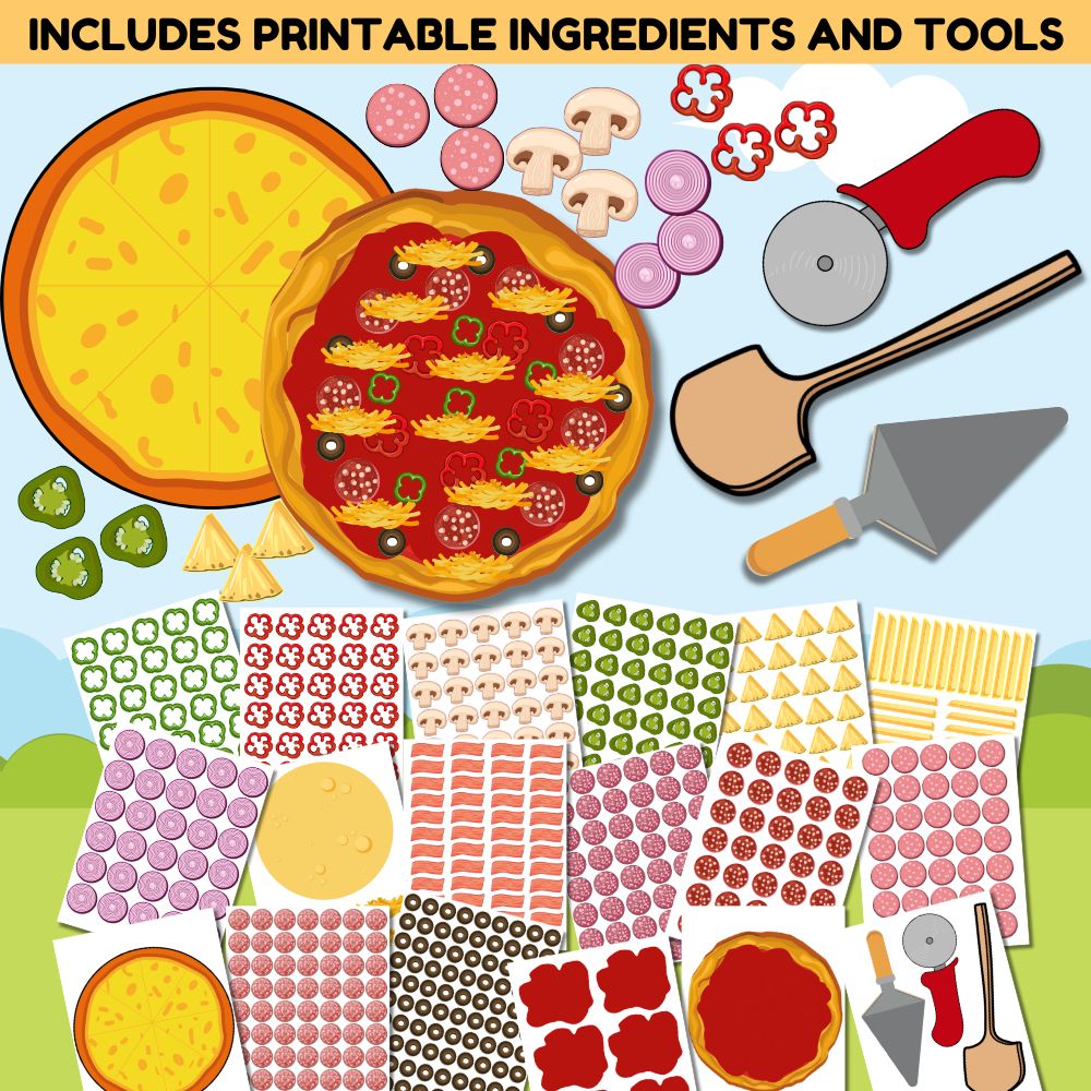 PLR Pizza Shop Dramatic Pretend Play Printables Set