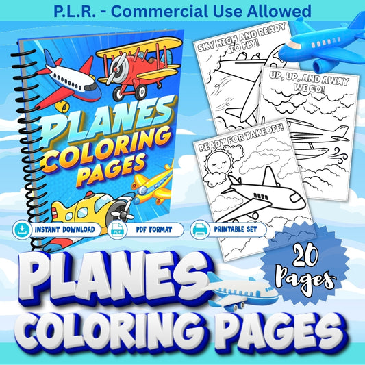 PLR Printable Planes Coloring Pages